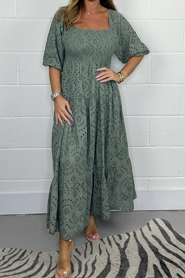 Embroidery Anglaise Maxi Dress