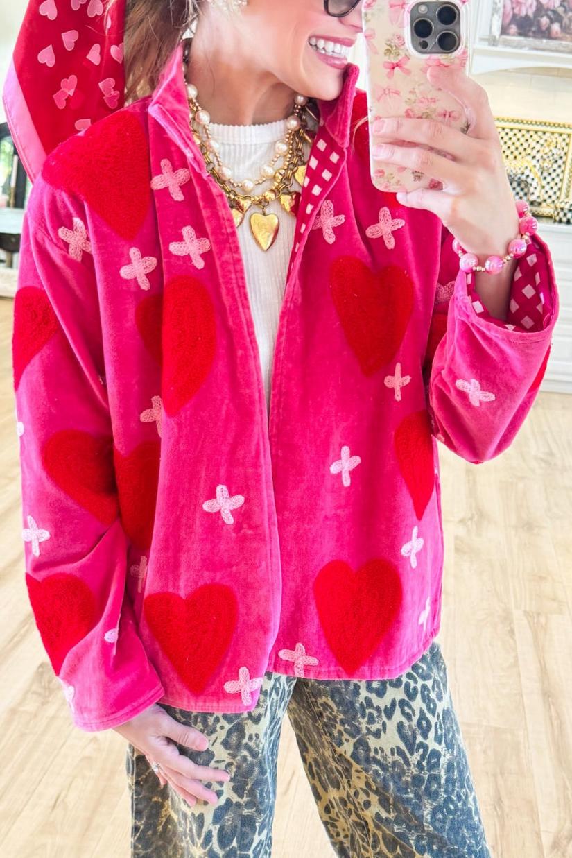  Red and Pink Velvet Heart Jacket