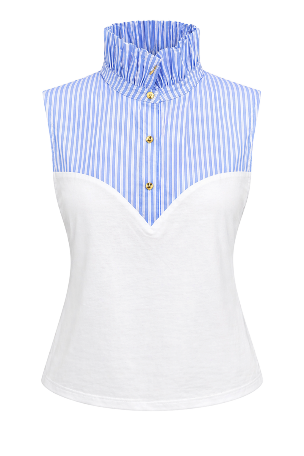 The Pom Pom Tank - Blue/White Stripe