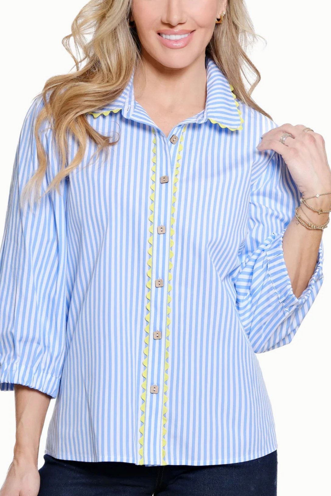 Decorative Trim Stripe Top