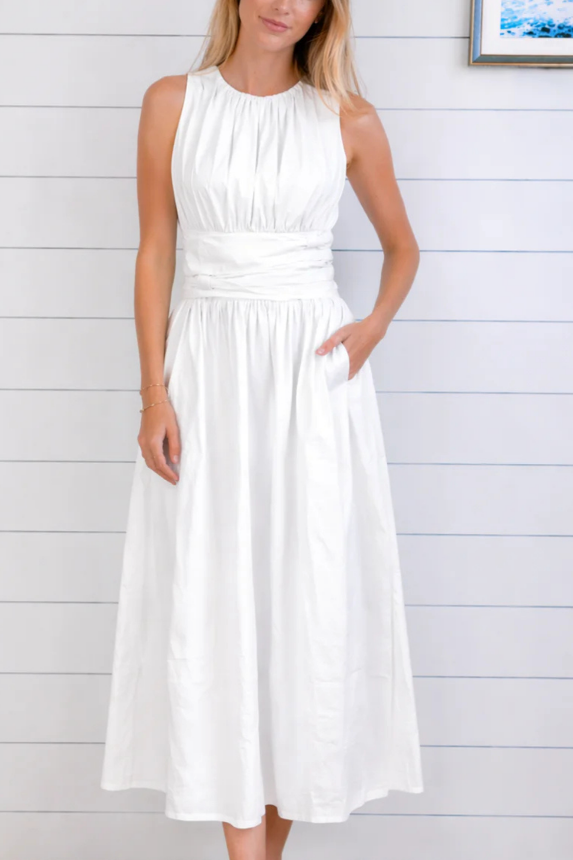 Wrap Waist Sleeveless Maxi Dress