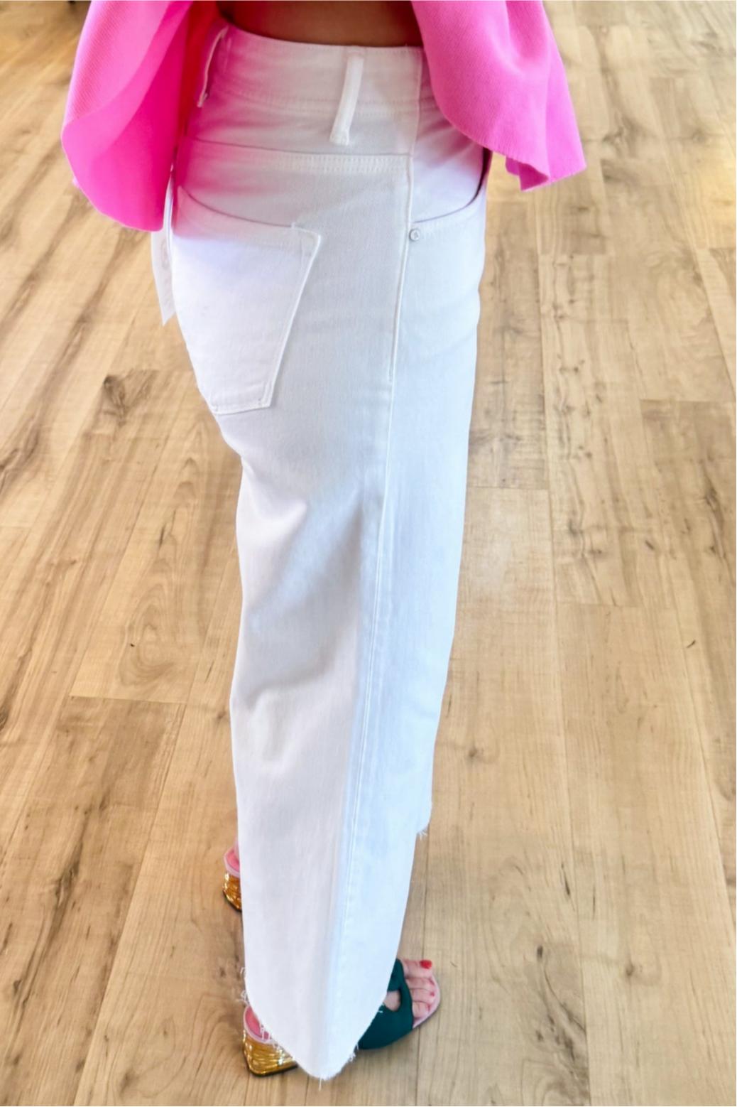 White High Rise Wide Leg Pants