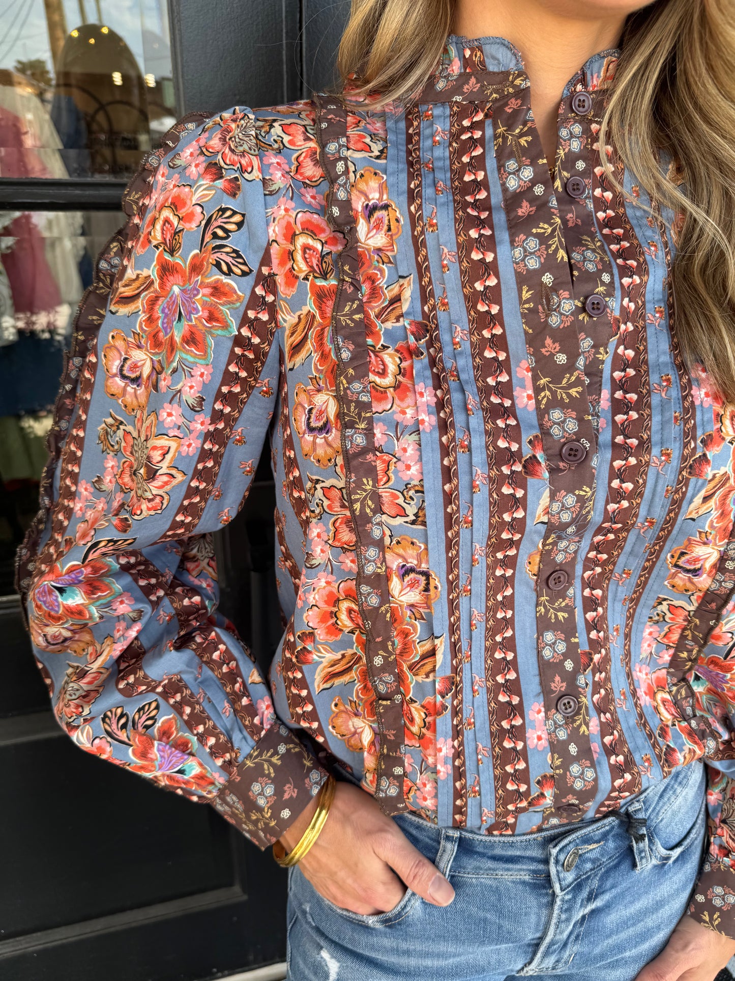 Rebecca Top - Dusty Blue