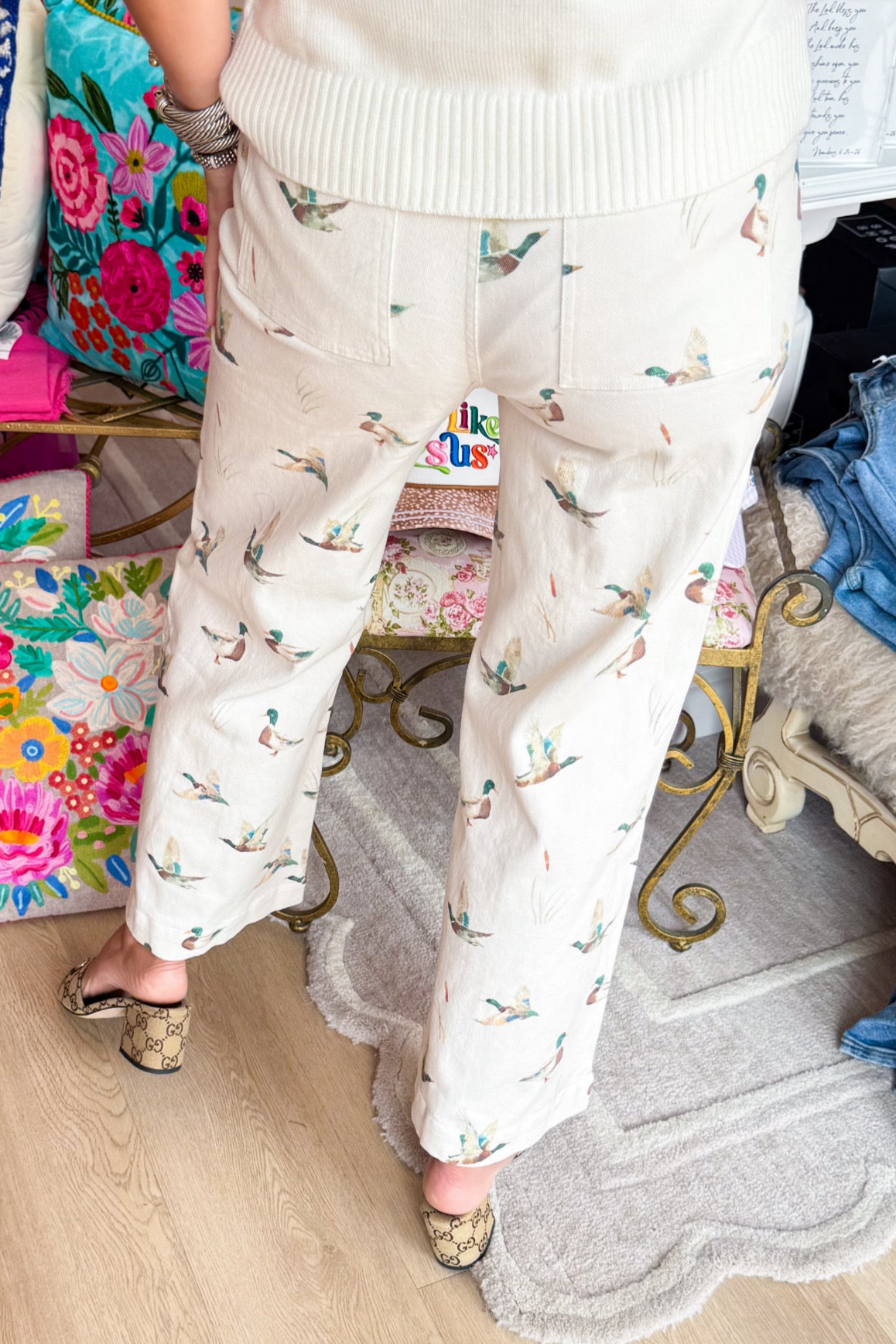 Mallard Duck Wide Leg Jeans