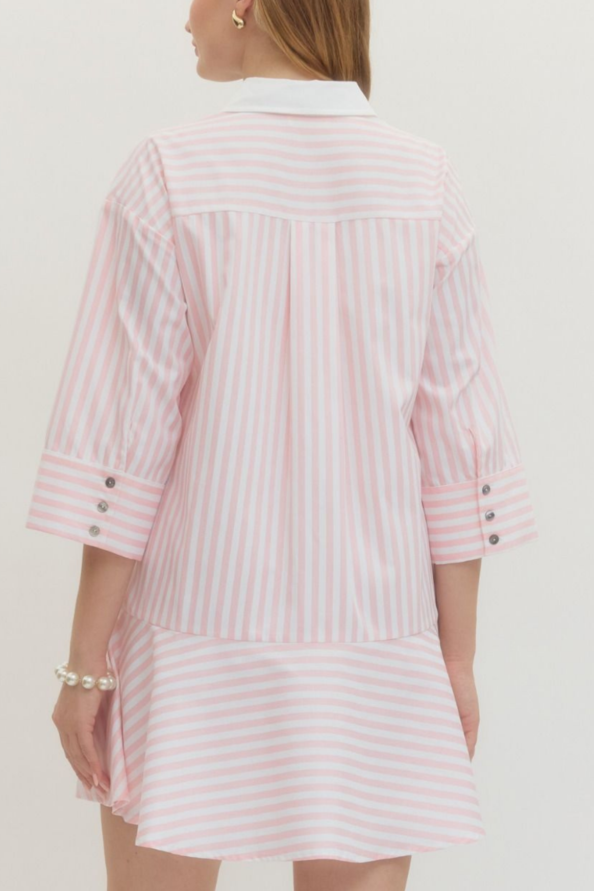 Swing Hem Stripe Shirt Dress