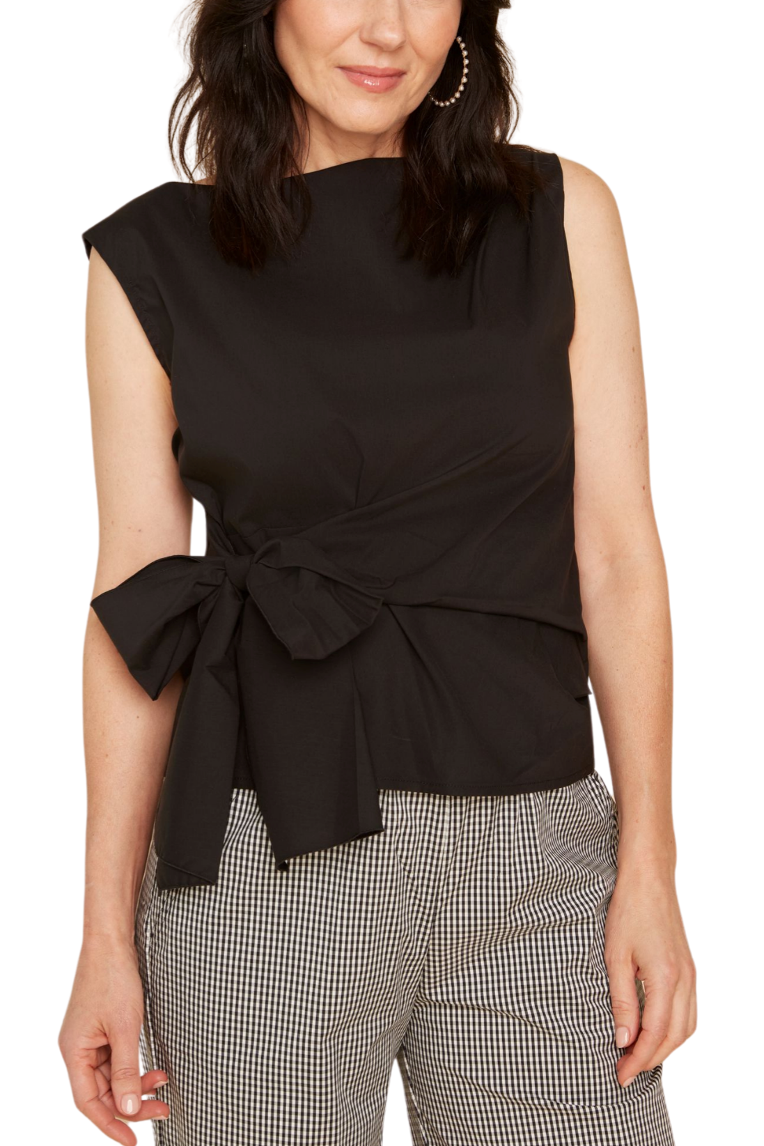 Sleeveless Tie Front Top