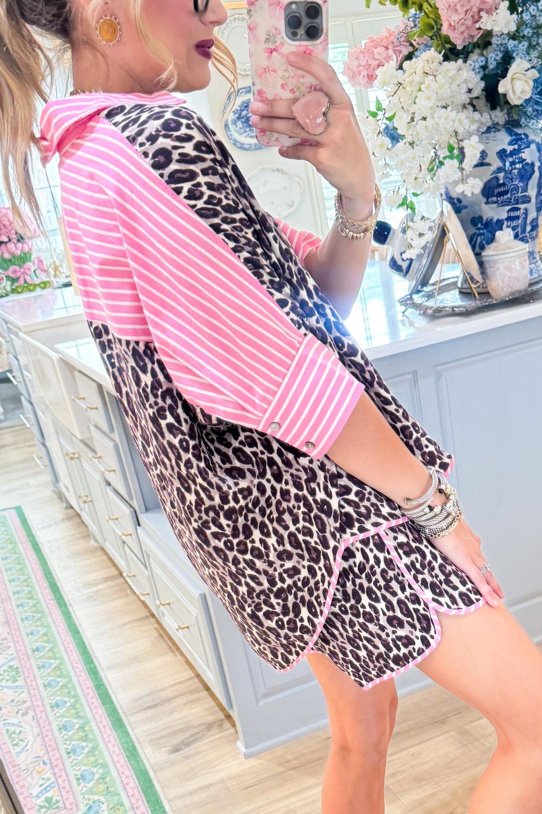 Leopard Contrast Short Set