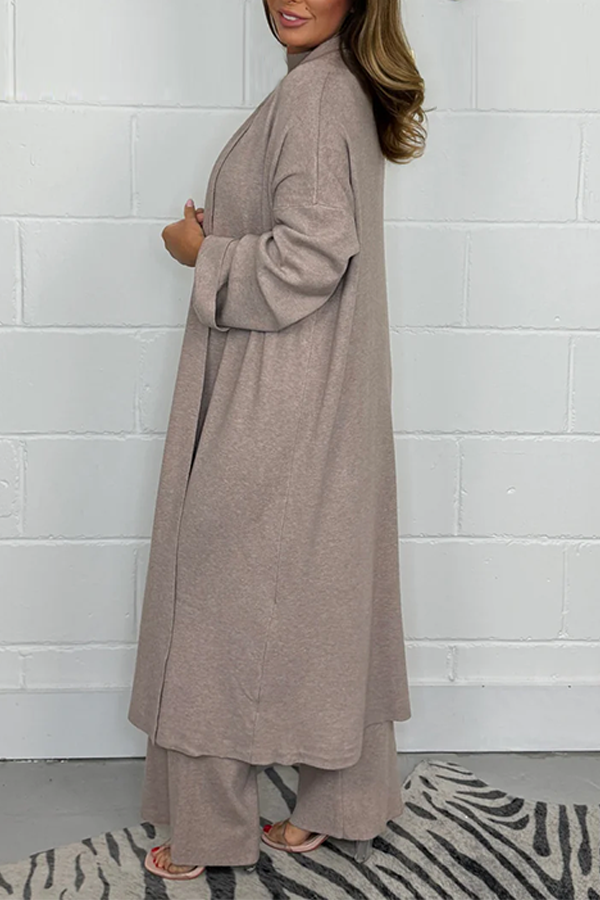 Luxury 3 Piece Cardigan Top & Trouser Co-Ord