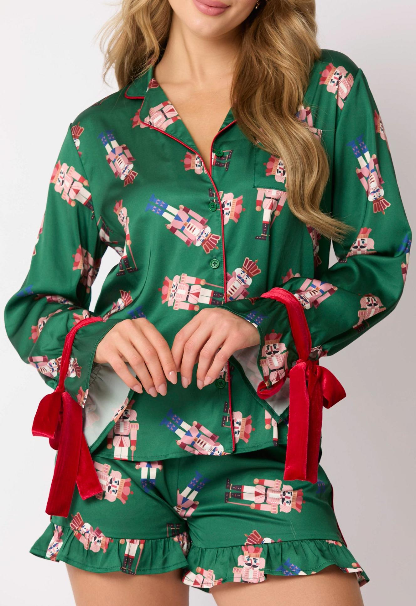 Multicolor Nutcracker Bow Pajamas