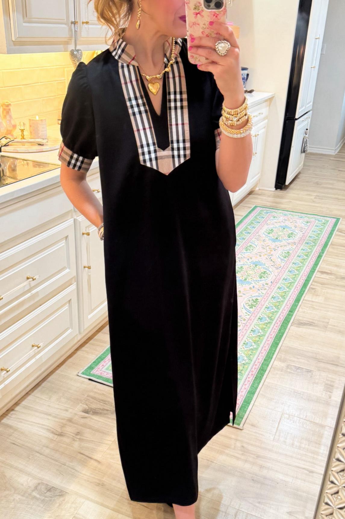 Black and Taupe Mix Dress