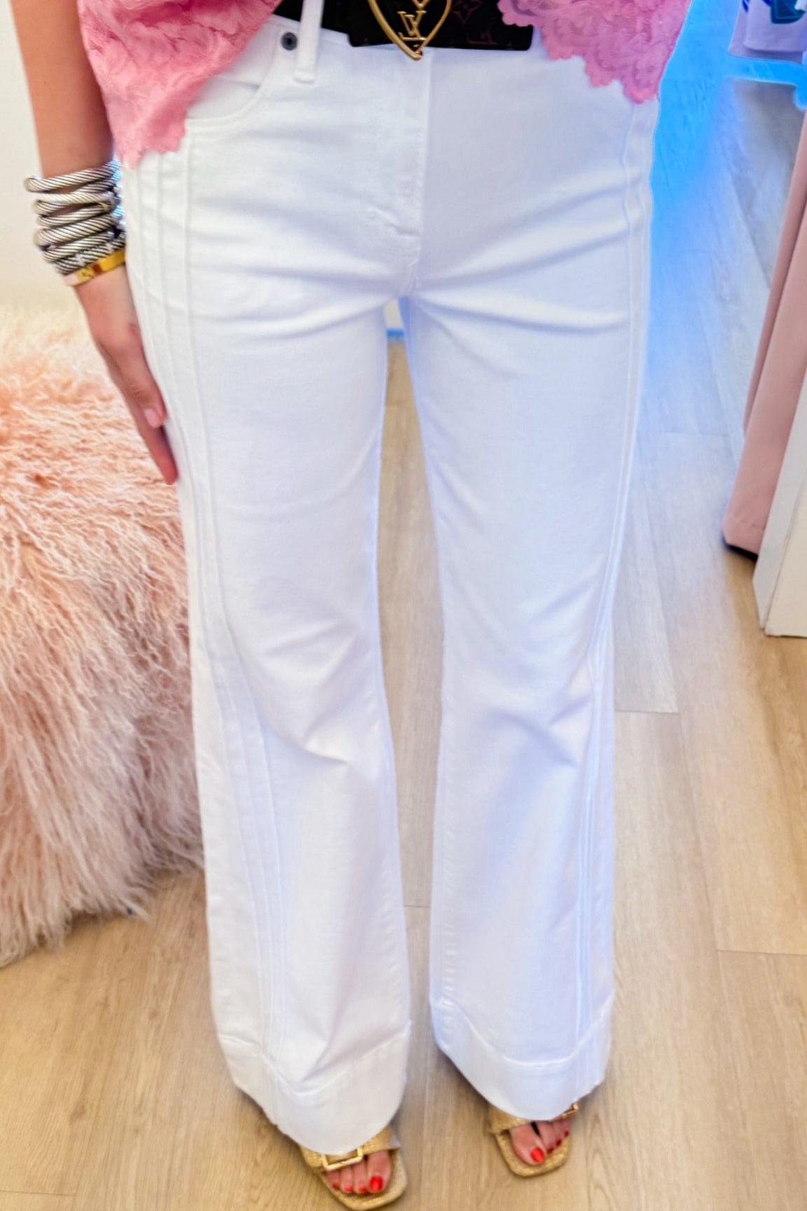 White Pintuck Jeans