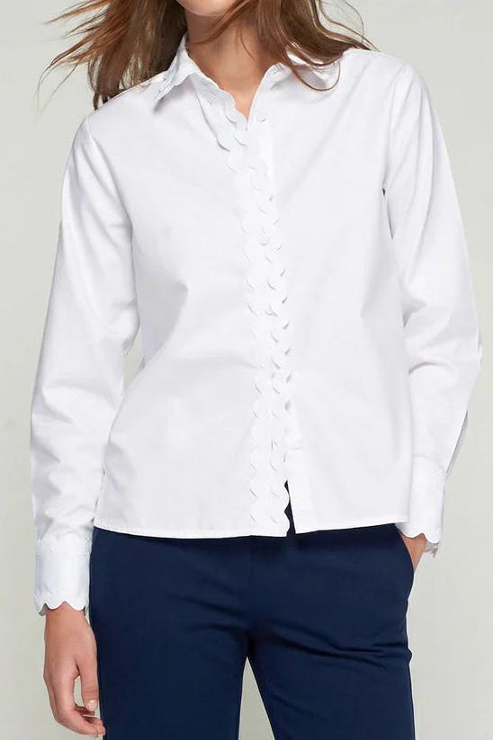 Oversized White Shirt with Ruffles