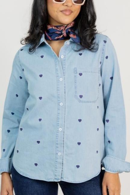 Heart Embroidery Shirt
