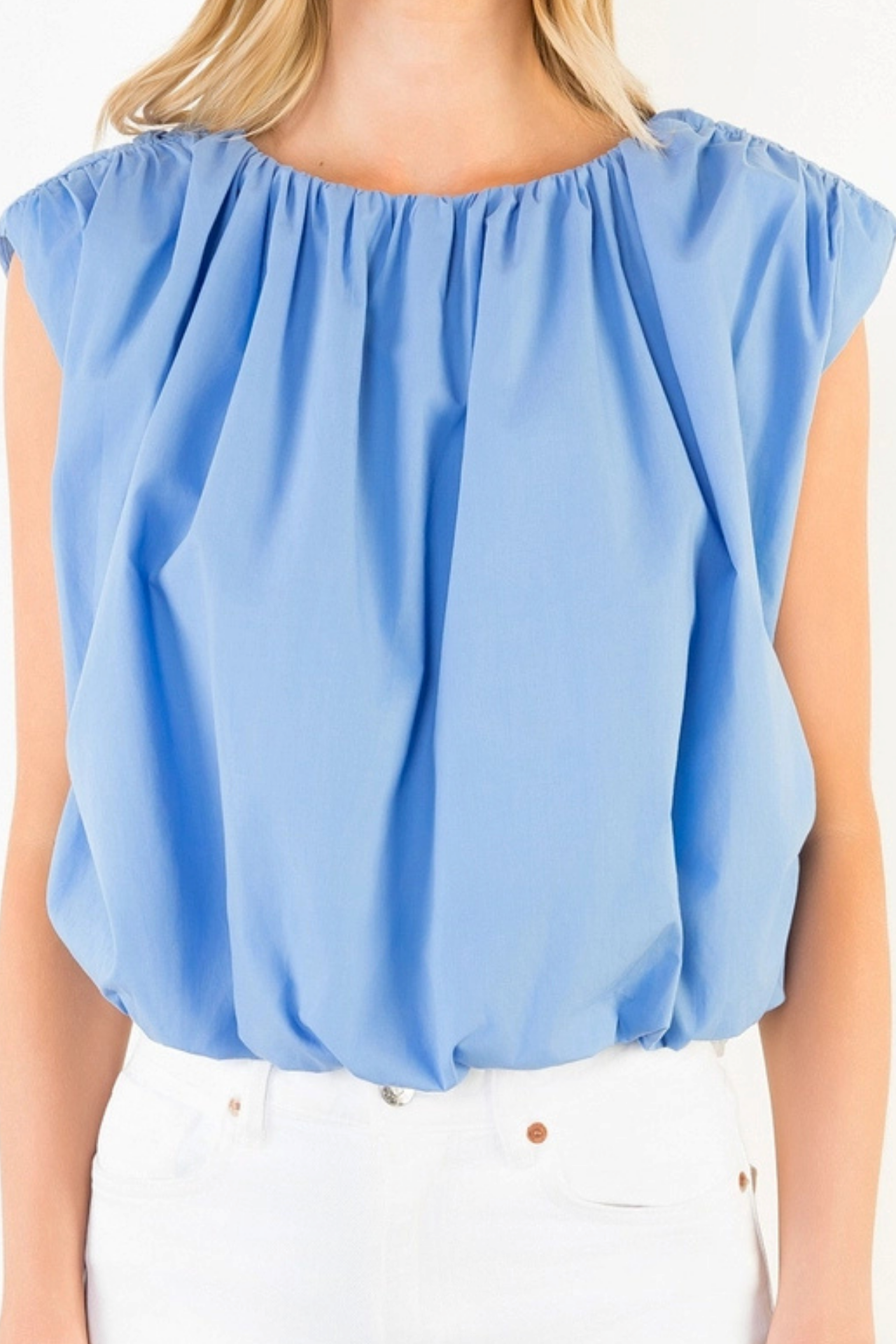 Casual Sleeveless Bubble Top