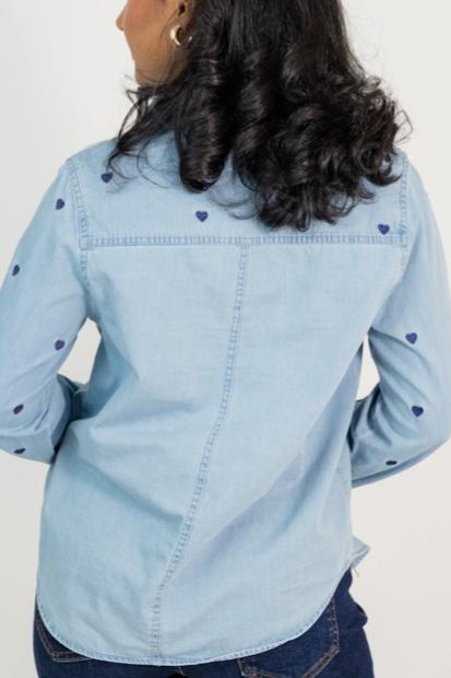 Heart Embroidery Shirt