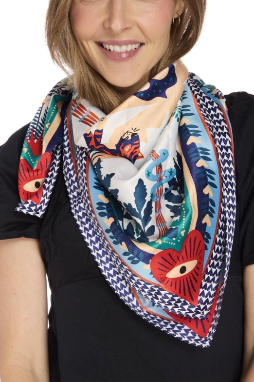 Elegant Blue Square Scarf