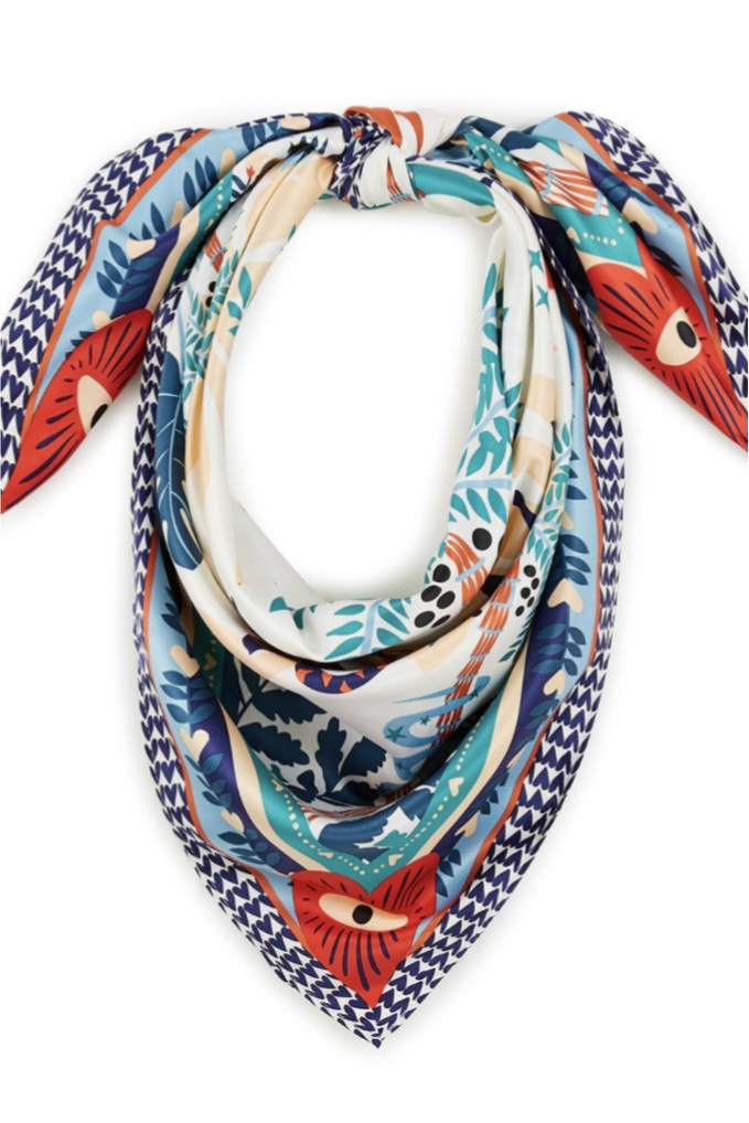 Elegant Blue Square Scarf