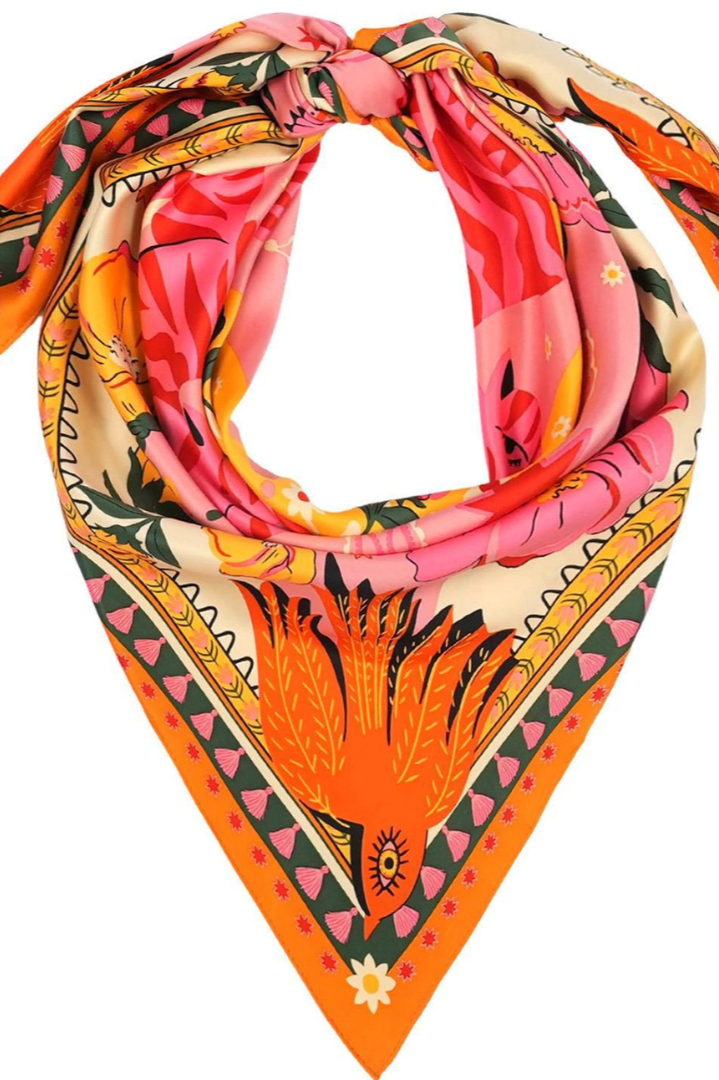 Vibrant Boho Large Square Scarf