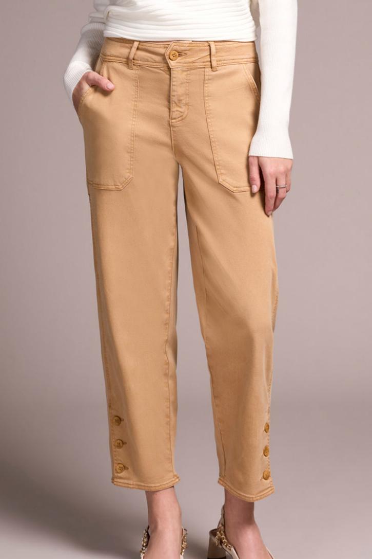 Stretch Twill Patch Pocket Ankle Pants