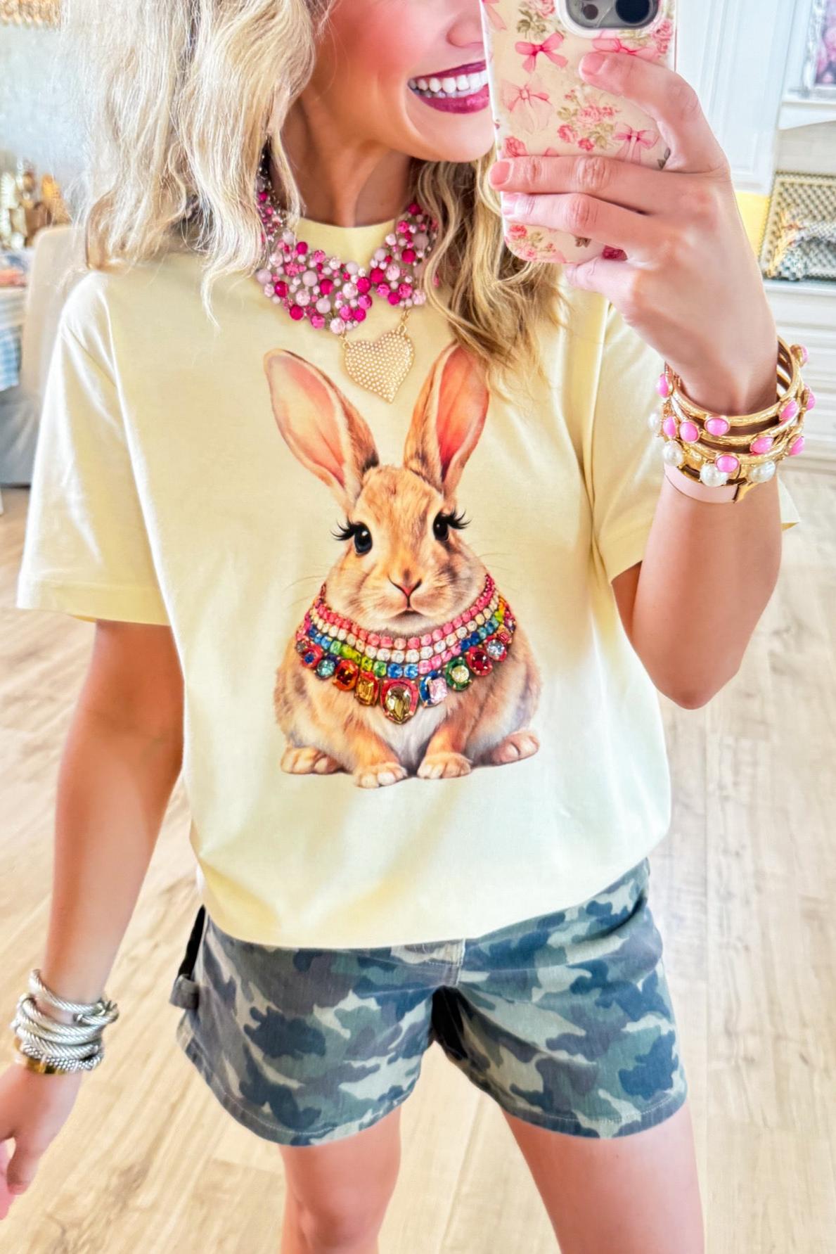 Bunny Jeweled Collar Tee