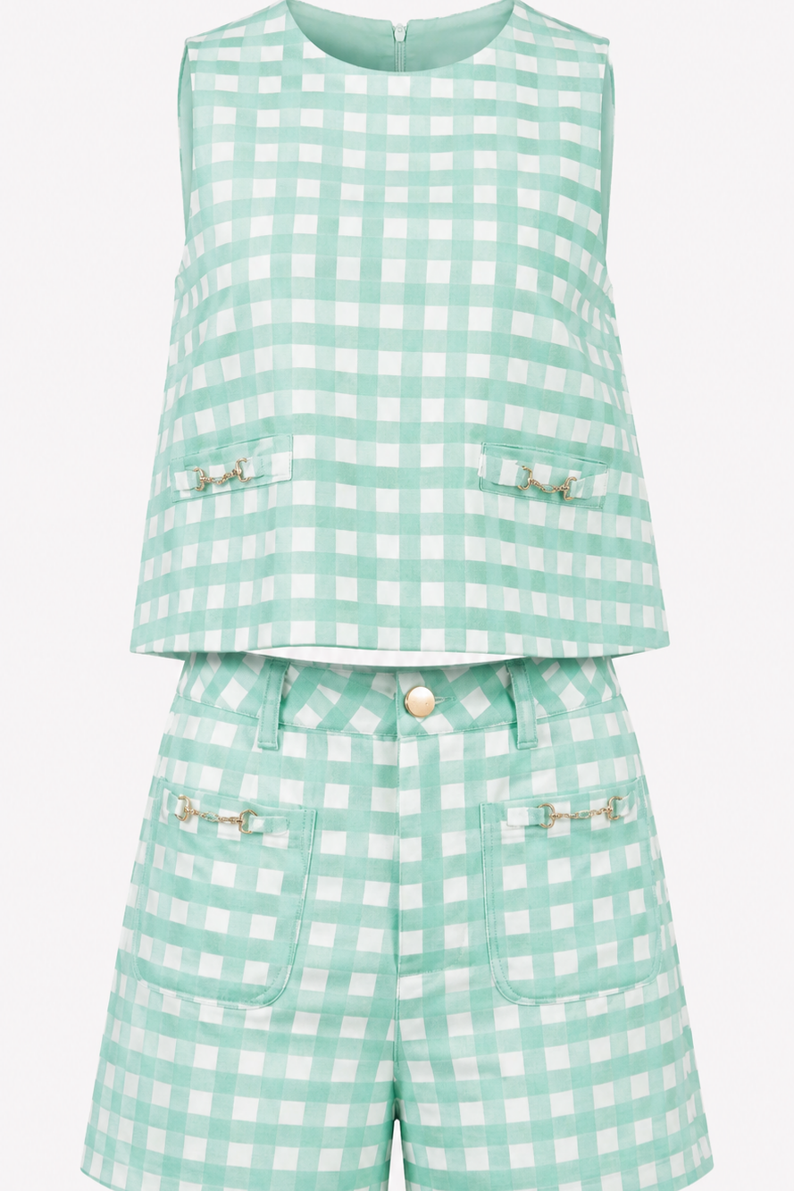 Sleeveless Top and Shorts Two-Piece Set