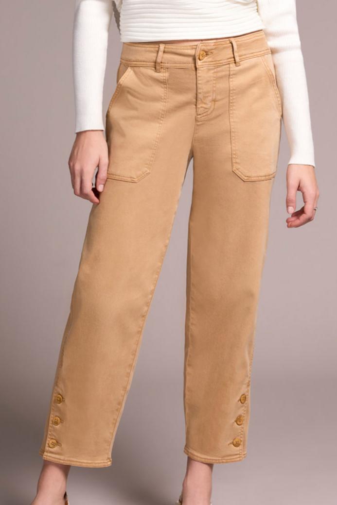 Stretch Twill Patch Pocket Ankle Pants