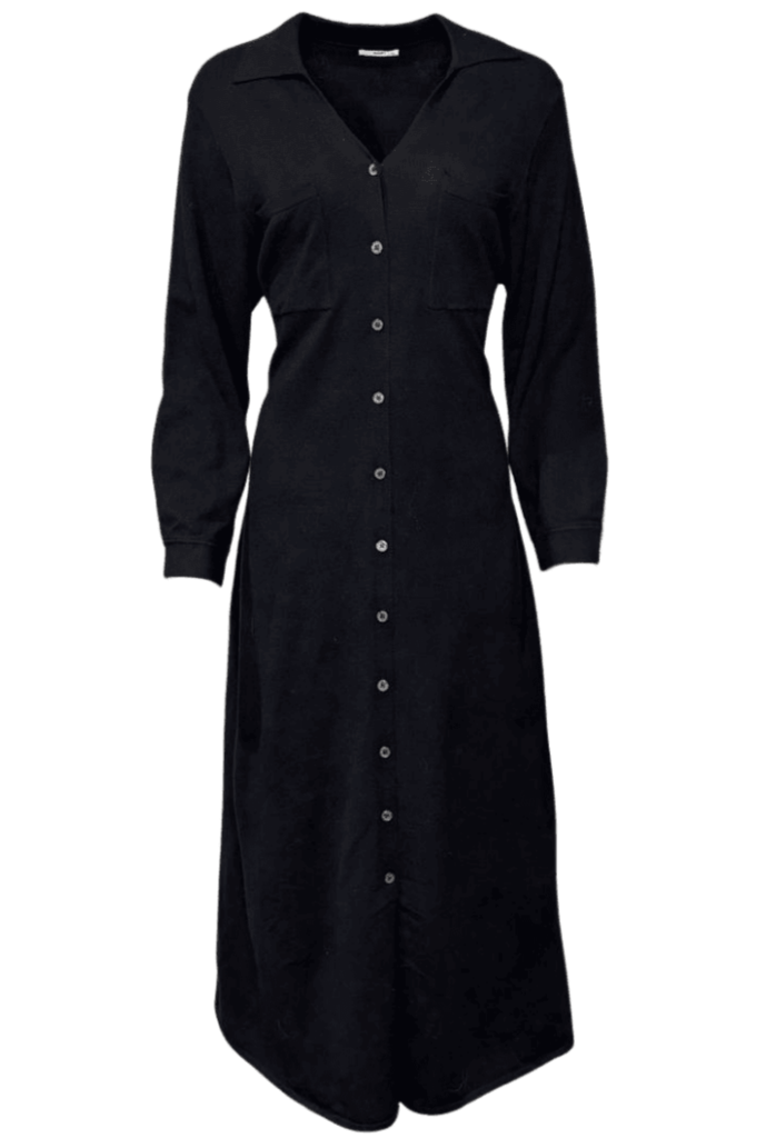 Black-Button up Dress