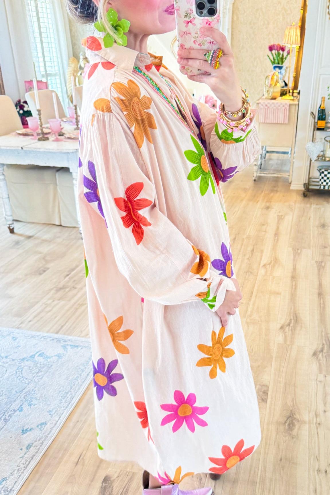  Multi Flower Print Dress