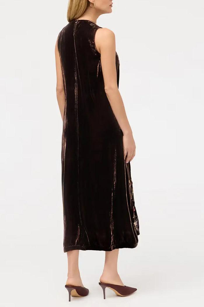 Sleeveless Velvet Pocketed Midi Dress