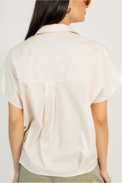 Poplin Collared Top