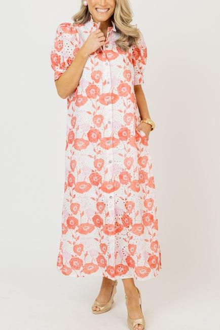 Openwork Floral Dress