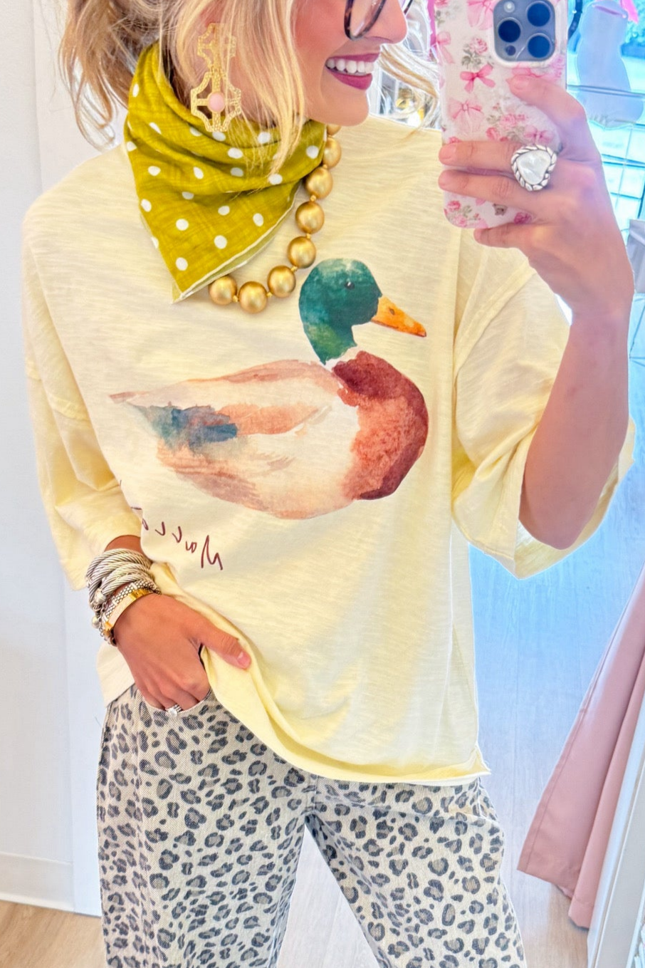 Cream Mallard Duck Tee