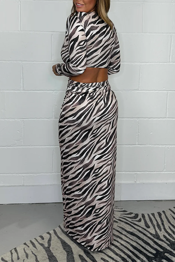 Animal Print Cut Out Dress