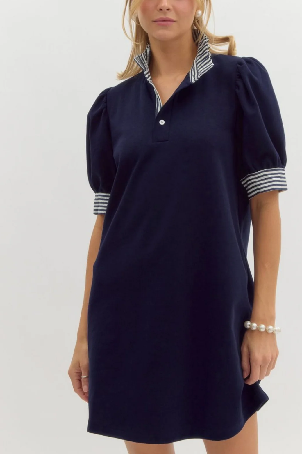 Sadie Stripe Collar Mini Dress