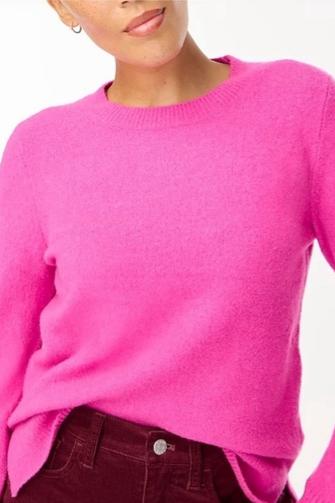  Pink Crew Neck Sweater Classic Knit