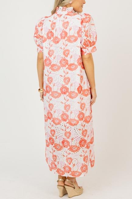 Openwork Floral Dress