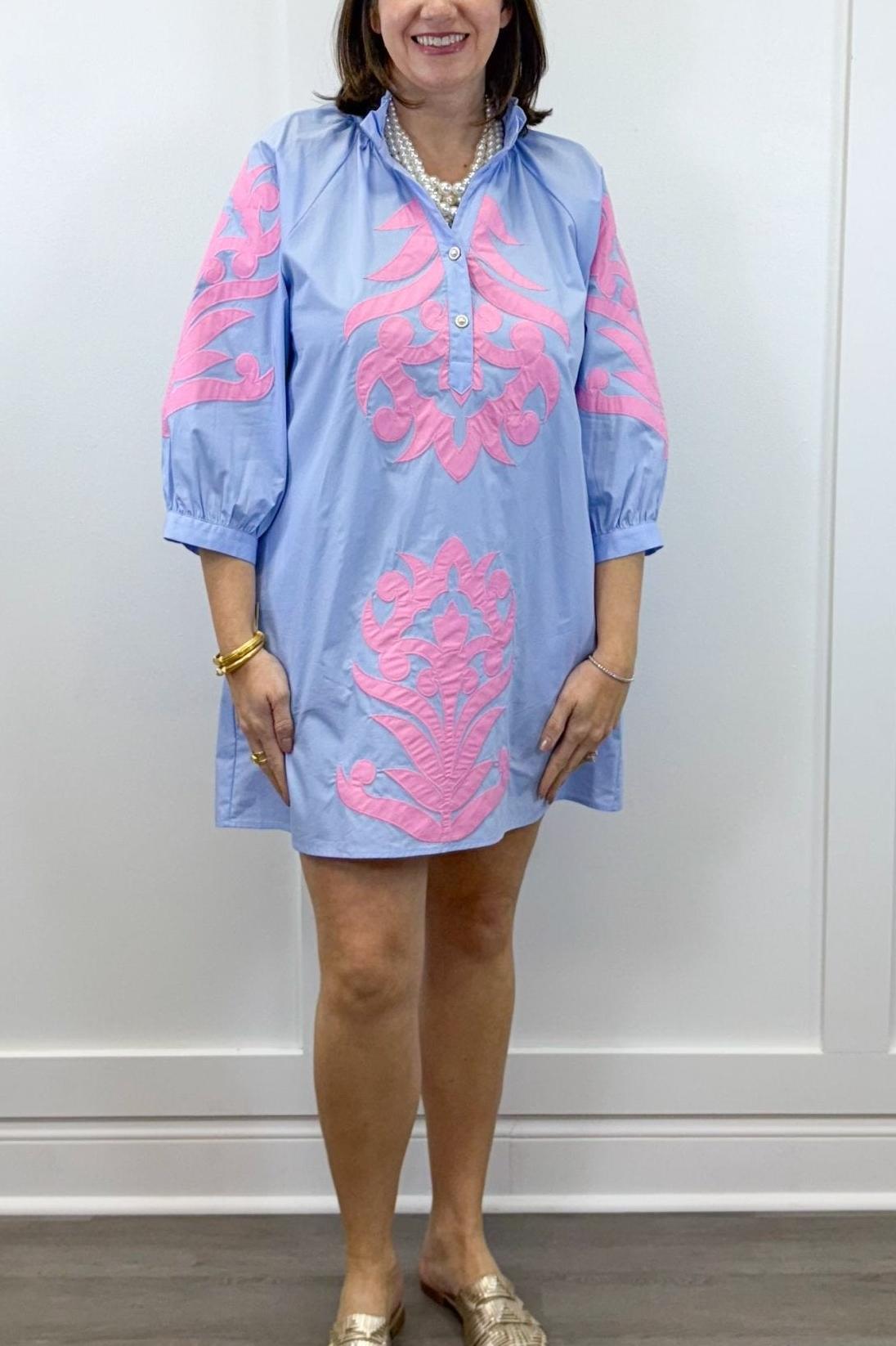 Powder Blue Coastal Relief Dress
