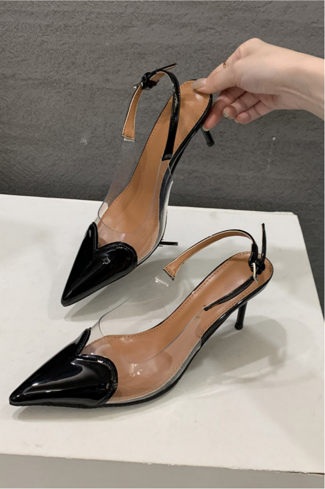 French-Style Pointed-Toe High-Heel Sandals