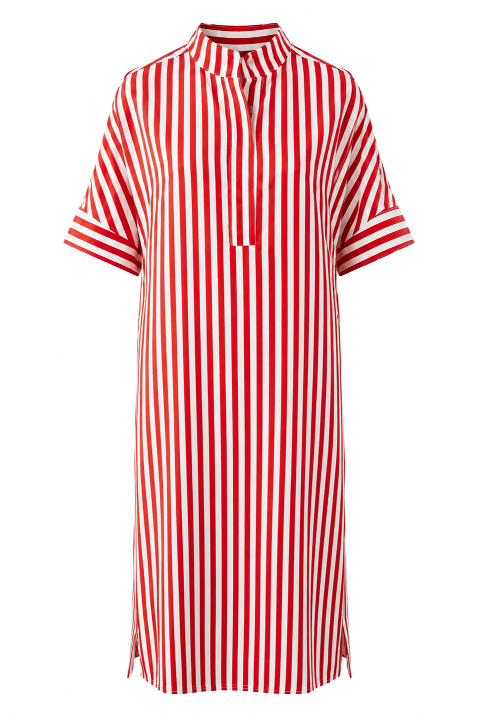 Stripe Mock Neck Shift Maxi Dress