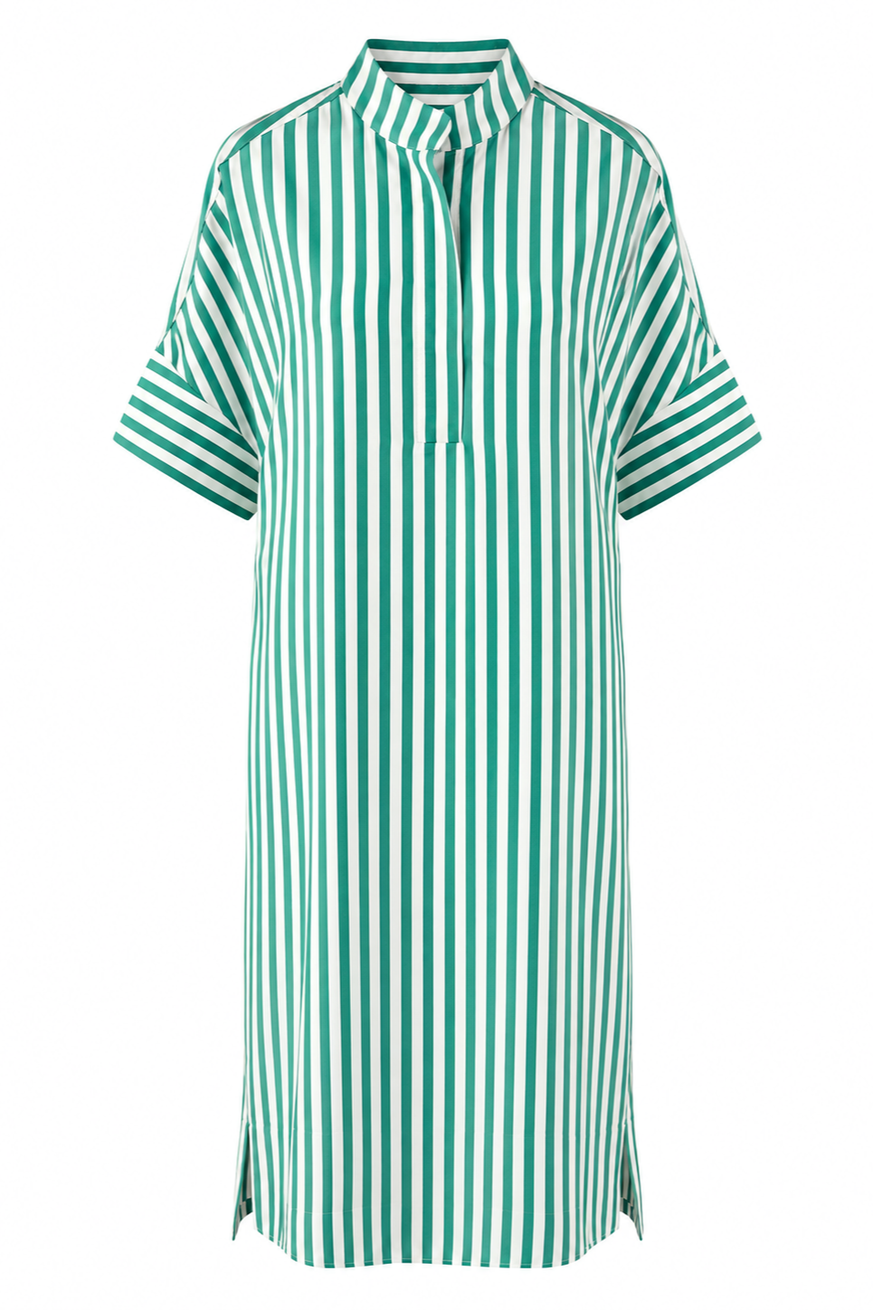 Stripe Mock Neck Shift Maxi Dress