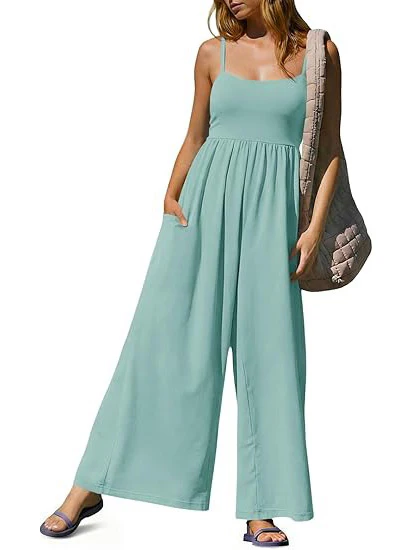 Spaghetti Strap Wide Leg Jumpsuit