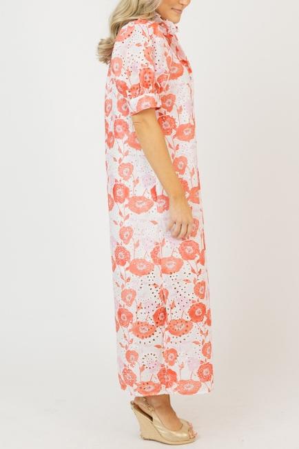 Openwork Floral Dress