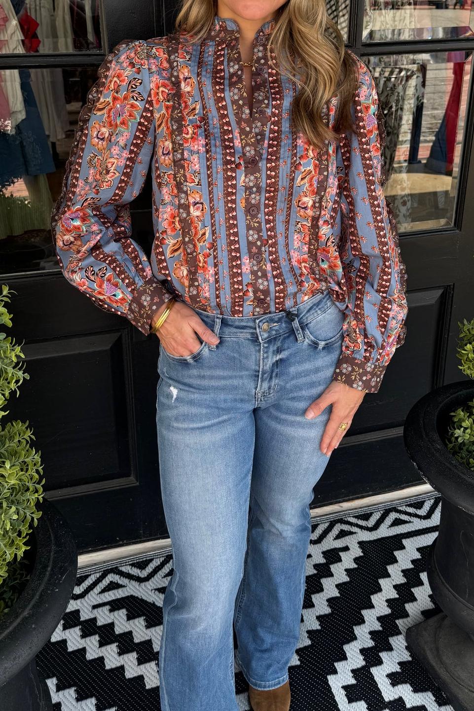 Rebecca Top - Dusty Blue
