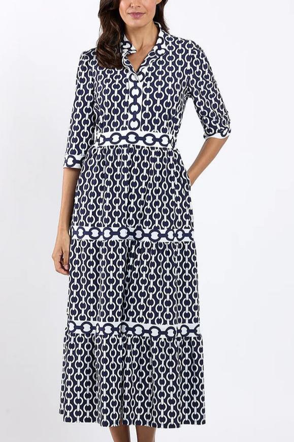 Long dress with puff sleeves