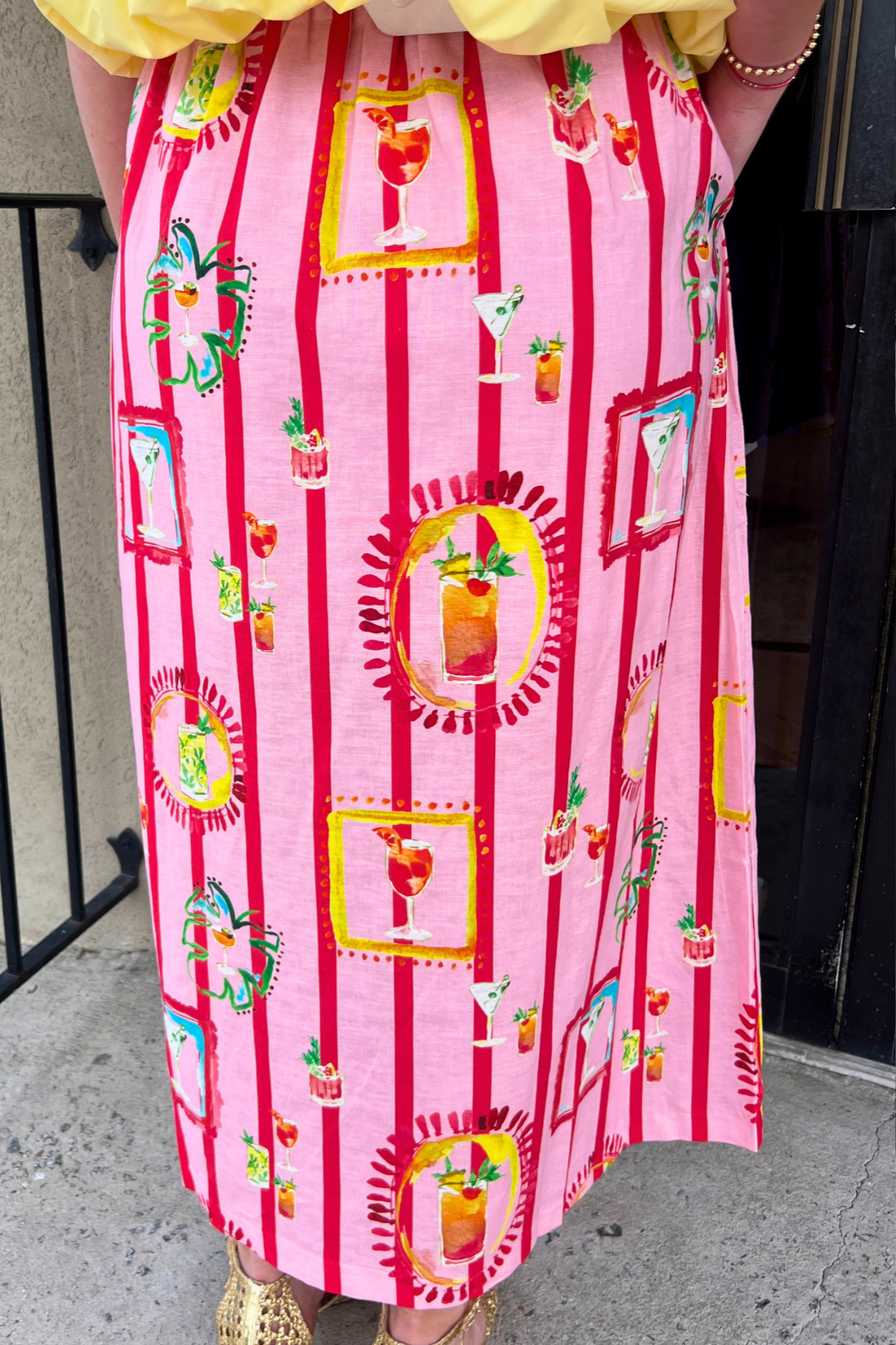 Cocktail Time Pleated Midi Skirt