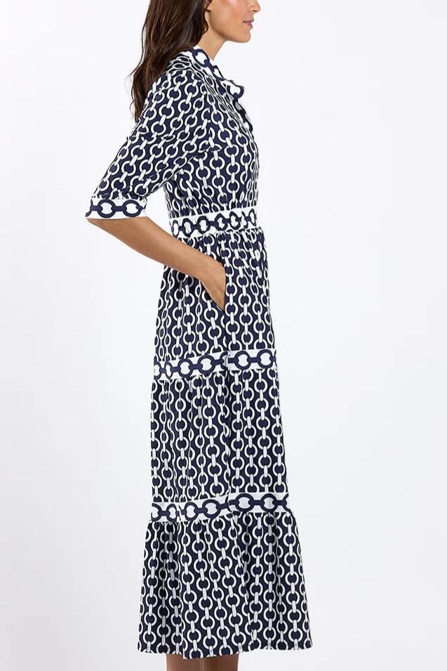 Long dress with puff sleeves