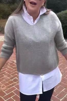 Gray knitted sweater