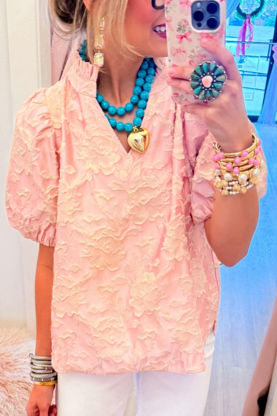 Light Pink Floral Blouse