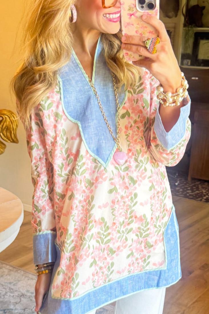  Long Sleeve Floral Blouse