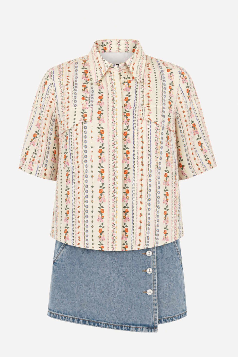 Multi Floral Camp Pocket Top
